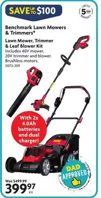 Home Hardware Lawn Mower, Trimmer & Leaf Blower Kit offer