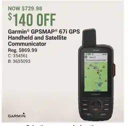 Cabela's Garmin GPSMAP 67i GPS Handheld and Satellite Communicator offer