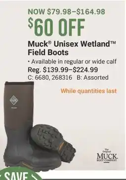 Cabela's Muck Unisex Wetland Field Boots offer