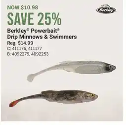 Cabela's Berkley Powerbait Drip Minnows & Swimmers offer