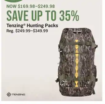 Cabela's Tenzing Hunting Packs offer