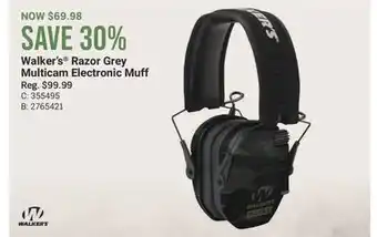 Cabela's Walker's Razor Grey Multicam Electronic Muff offer