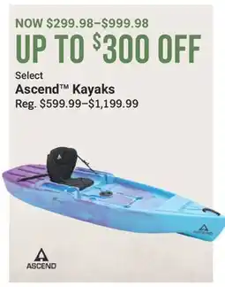 Cabela's Select Ascend Kayaks offer