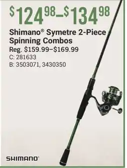 Cabela's Shimano Symetre 2-Piece Spinning Combos offer