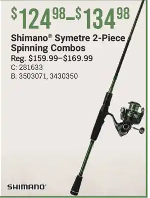 Cabela's Shimano Symetre 2-Piece Spinning Combos offer