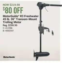 Cabela's MotorGuide R3 Freshwater 45 lb. 36 Transom-Mount Trolling Motor offer