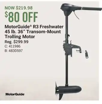 Cabela's MotorGuide R3 Freshwater 45 lb. 36 Transom-Mount Trolling Motor offer