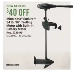 Cabela's Minn Kota Endura 34 lb. 36 Trolling Motor with Built-In Battery Meter offer