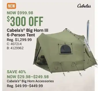 Cabela's Cabela's Big Horn III 6-Person Tent offer