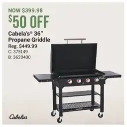 Cabela's Cabela's 36 Propane Griddle offer