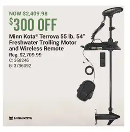 Cabela's Minn Kota Terrova 55 lb. 54 Freshwater Trolling Motor and Wireless Remote offer