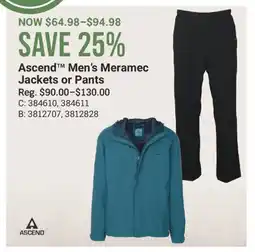 Cabela's Ascend Men's Meramec Jackets or Pants offer