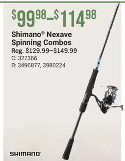 Cabela's Shimano Nexave Spinning Combos offer