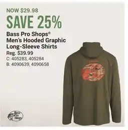 Cabela's Bass Pro Shops Men's Hooded Graphic Long-Sleeve Shirts offer