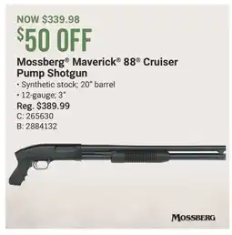 Cabela's Mossberg Maverick 88 Cruiser Pump Shotgun offer