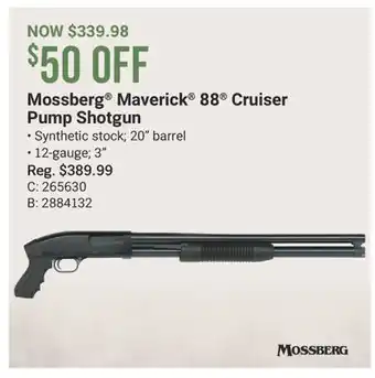 Cabela's Mossberg Maverick 88 Cruiser Pump Shotgun offer