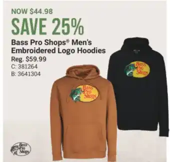 Cabela's Bass Pro Shops Men's Embroidered Logo Hoodies offer