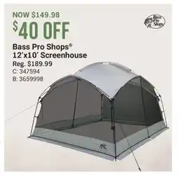 Cabela's Bass Pro Shops 12' x10' Screenhouse offer