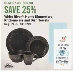 Cabela's White River Home Dinnerware, Kitchenware and Dish Towels offer