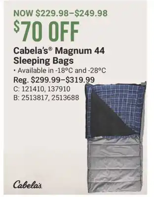 Cabela's Cabela's Magnum 44 Sleeping Bags offer