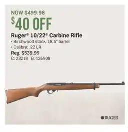 Cabela's Ruger 10/22 Carbine Rifle offer