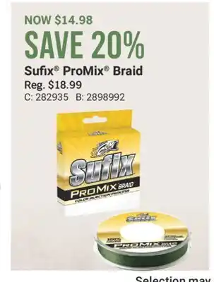 Cabela's Sufix ProMix Braid offer