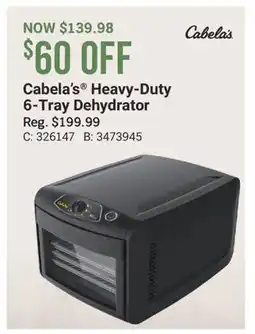 Cabela's Cabela's Heavy-Duty 6-Tray Dehydrator offer