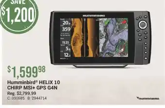 Cabela's Humminbird HELIX 10 CHIRP MSI + GPS G4N offer
