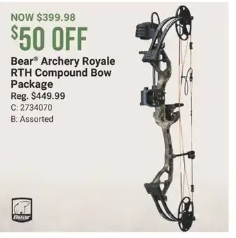 Cabela's Bear Archery Royale RTH Compound Bow Package offer