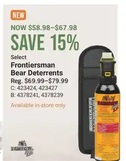 Cabela's Select Frontiersman Bear Deterrents offer