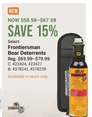 Cabela's Select Frontiersman Bear Deterrents offer