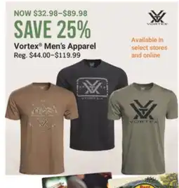 Cabela's Vortex Men's Apparel offer