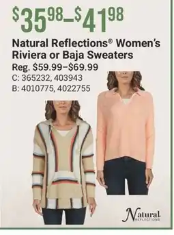 Cabela's Natural Reflections Women's Riviera or Baja Sweaters offer