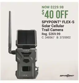 Cabela's SPYPOINT FLEX-S Solar Cellular Trail Camera offer