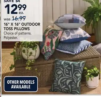 RONA 16 X 16 OUTDOOR TOSS PILLOWS offer