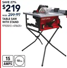 RONA TABLE SAW WITH STAND offer