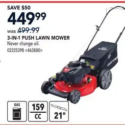 RONA 3-IN-1 PUSH LAWN MOWER offer