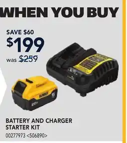 RONA BATTERY AND CHARGER STARTER KIT offer