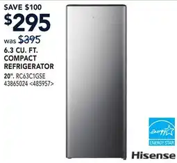 RONA HISENSE 6.3 CU. FT. COMPACT REFRIGERATOR 20 offer