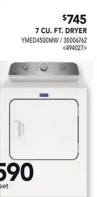 RONA MAYTAG 7 CU. FT. DRYER offer