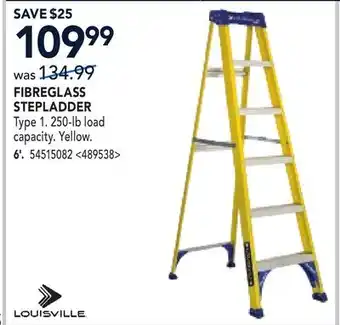 RONA LOUISVILLE FIBREGLASS STEPLADDER 6' offer