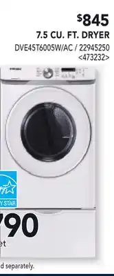 RONA 7.5 CU. FT. DRYER offer