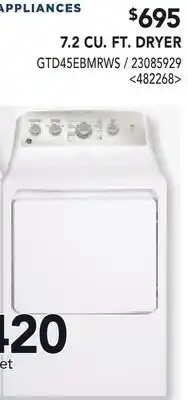 RONA GE 7.2 CU. FT. DRYER offer