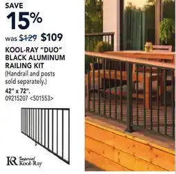 RONA KOOL-RAY DUOin BLACK ALUMINUM RAILING KIT offer