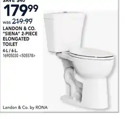 RONA LANDON & CO. SIENA 2-PIECE ELONGATED TOILET offer