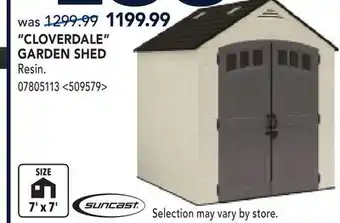 RONA CLOVERDALE GARDEN SHED offer