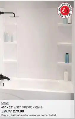 RONA TECHNOFORM 60 x 32 x 58 Shower and Bathtub Walls offer