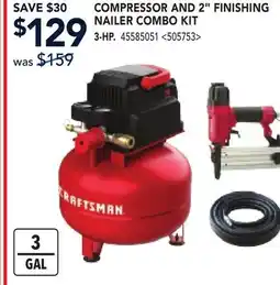 RONA COMPRESSOR AND 2 FINISHING NAILER COMBO KIT offer