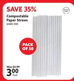 Home Hardware Compostable Paper Straws offer