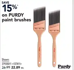 RONA SAVE 15%* on PURDY paint brushes offer